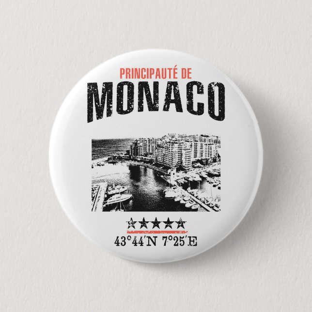 Monaco 6 Cm Round Badge (Front)