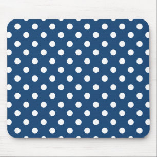 Monaco Blue Polka Dot Pattern Mouse Mat