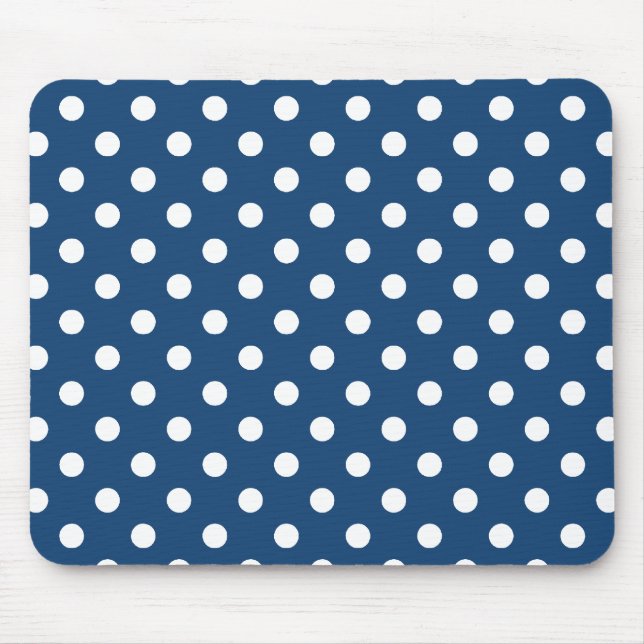 Monaco Blue Polka Dot Pattern Mouse Mat (Front)