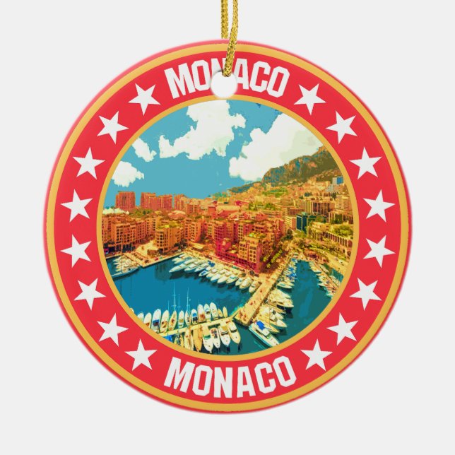 Monaco                                             ceramic tree decoration (Front)