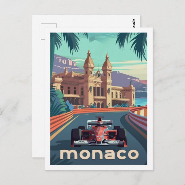 Monaco Circuit Vintage Famous Travel Place Postcard (Front/Back)