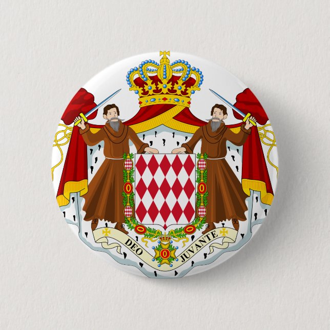 Monaco Coat Of Arms 6 Cm Round Badge (Front)