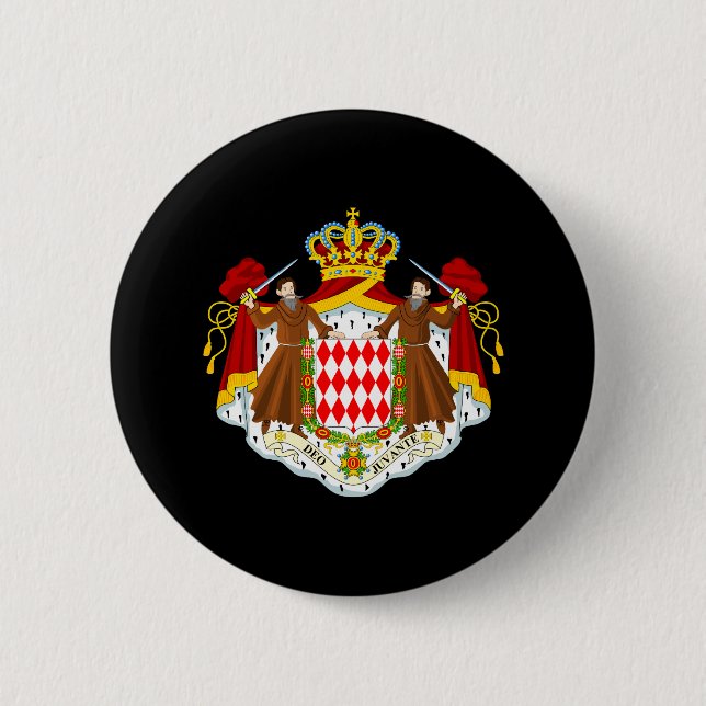 Monaco Coat of Arms 6 Cm Round Badge (Front)