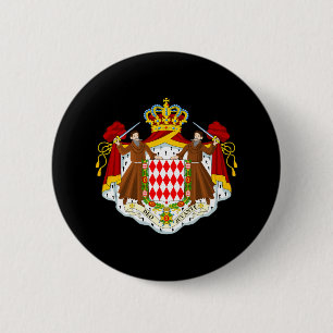 Monaco Coat of Arms 6 Cm Round Badge