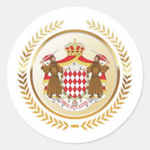 Monaco Coat of Arms Classic Round Sticker