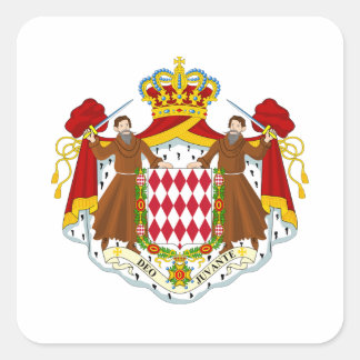 Monaco Coat of Arms Square Sticker