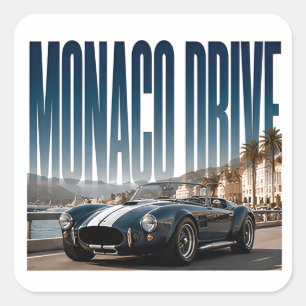 Monaco Drive Luxury Coastal Graphic Square Sticker
