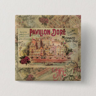 Monaco Fancy Vintage French Riviera France 15 Cm Square Badge