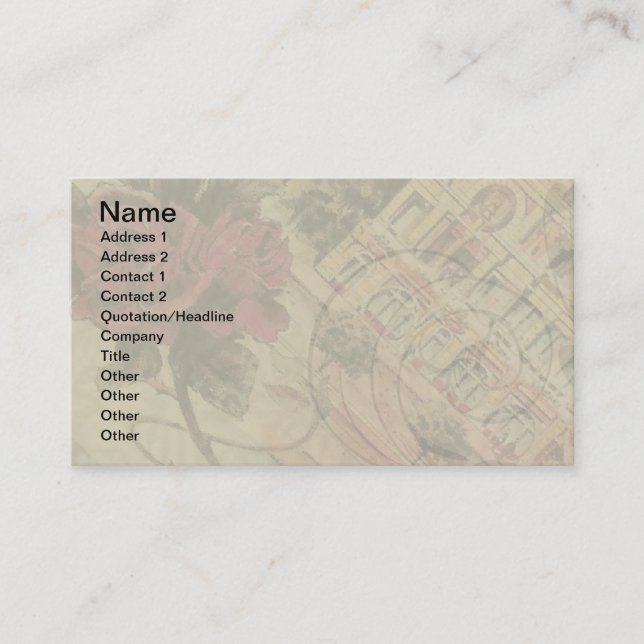 Monaco Fancy Vintage French Riviera France Business Card (Front)