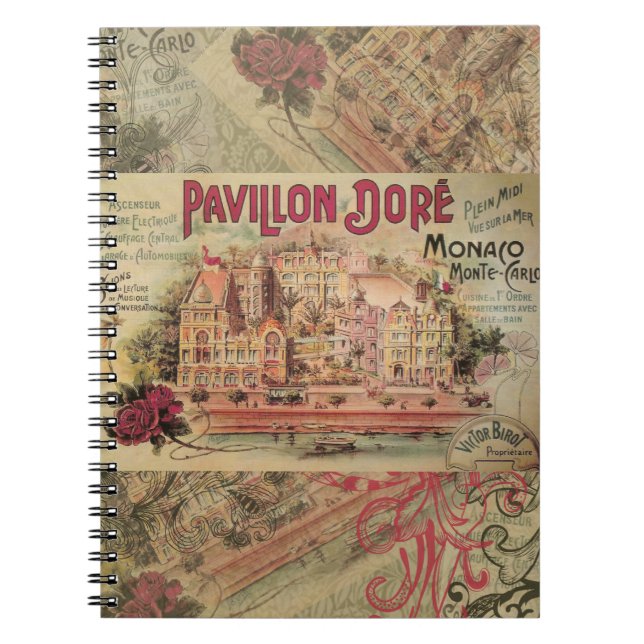 Monaco Fancy Vintage French Riviera France Notebook (Front)