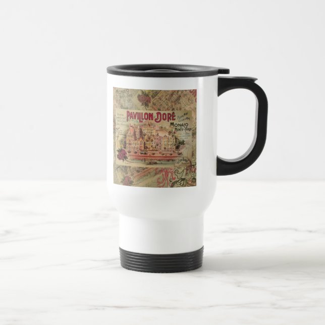 Monaco Fancy Vintage French Riviera France Travel Mug (Right)