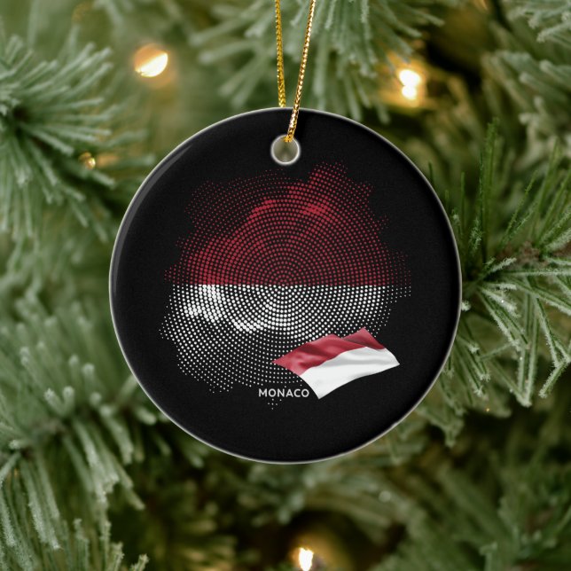 Monaco flag ceramic tree decoration (Tree)