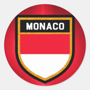 Monaco Flag Classic Round Sticker