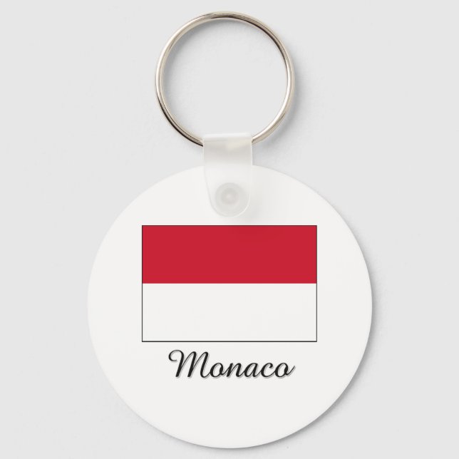 Monaco Flag Design Key Ring (Front)