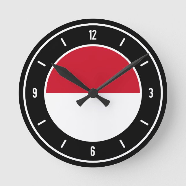 Monaco Flag Elegant Round Clock (Front)