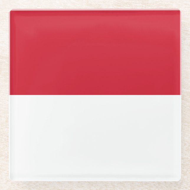 Monaco Flag Glass Coaster (Front)