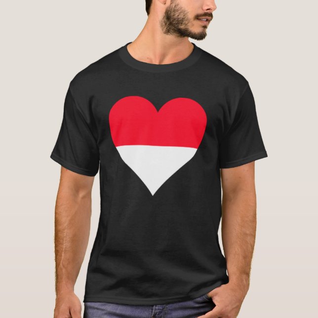Monaco Flag Heart Monaco Gifts Love Monaco Pullove T-Shirt (Front)