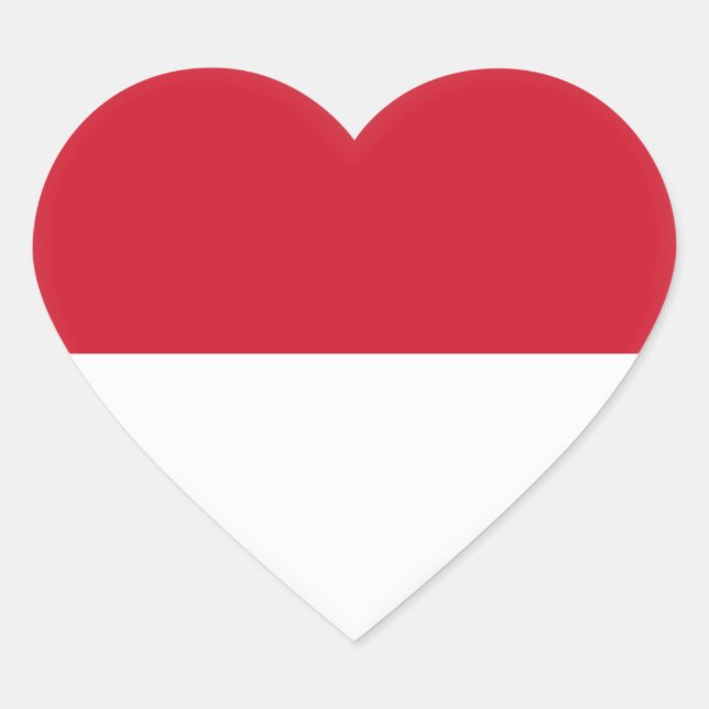 Monaco Flag Heart Sticker (Front)