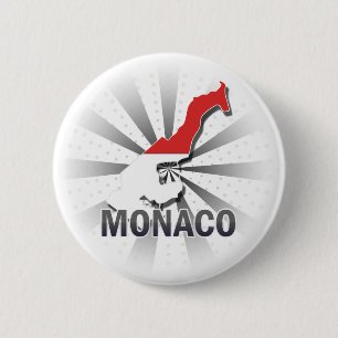Monaco Flag Map 2.0 6 Cm Round Badge