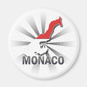 Monaco Flag Map 2.0 Magnet