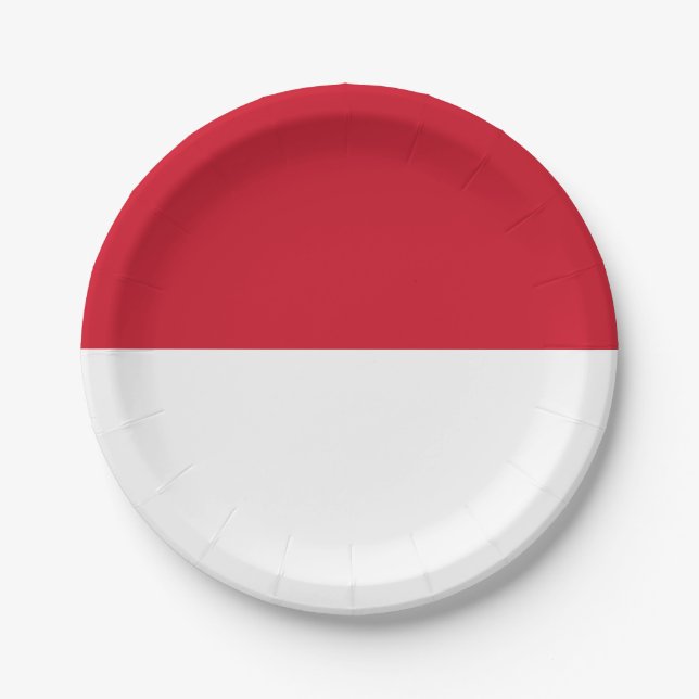 Monaco Flag Paper Plate (Front)