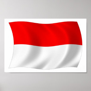 Monaco Flag Poster Print