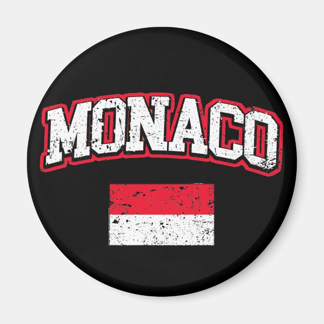 Monaco Flag vintage Magnet (Front)