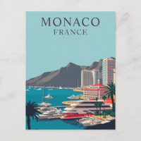 Monaco, France Boat Dock Harbour Vintage