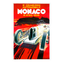 Monaco Grand Prix Race~ Vintage Automobile Ad