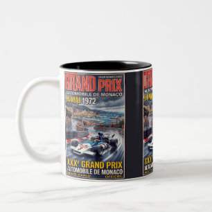 Monaco Grand Prix Retro Racing Two-Tone Coffee Mug