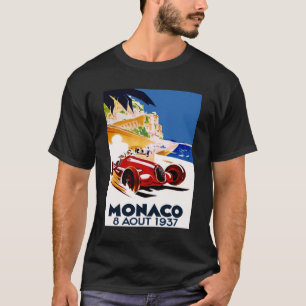 MONACO GRAND PRIX Vintage Auto Racing Advertising T-Shirt