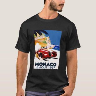 MONACO GRAND PRIX Vintage Auto Racing Advertising T-Shirt