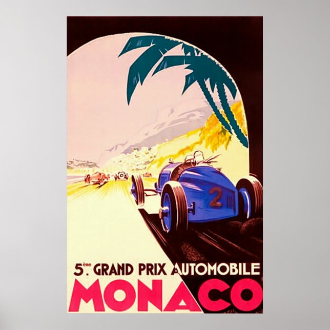 Monaco ~ Grand Prix ~Vintage Travel Canvas Poster (Front)
