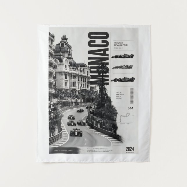 Monaco Grand Proc F1 Flag Tapestry (Front)