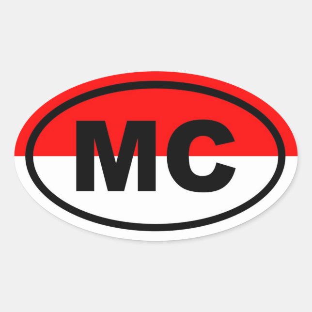 Monaco MC European Oval Sticker (Front)
