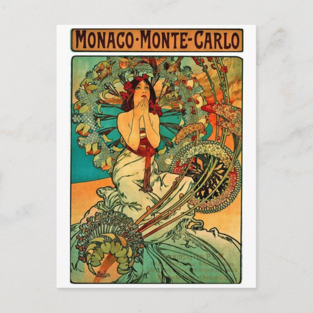 Monaco Monte Carlo Art Nouveau Postcard (Front)