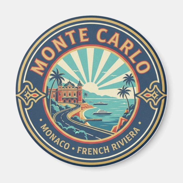 Monaco Monte Carlo at Night Magnet (Front)
