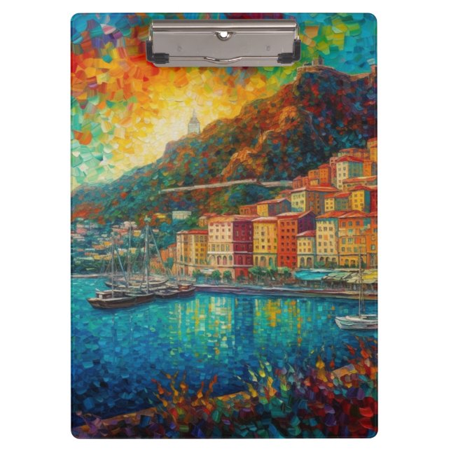 Monaco, Monte-Carlo Bay in van Gogh style Clipboard (Front)