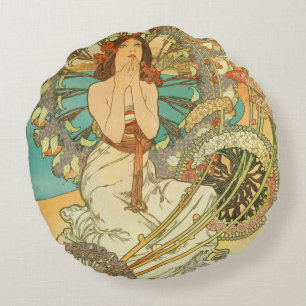 Monaco, Monte-Carlo, Chemins de Fer P.L.M by Mucha Round Cushion