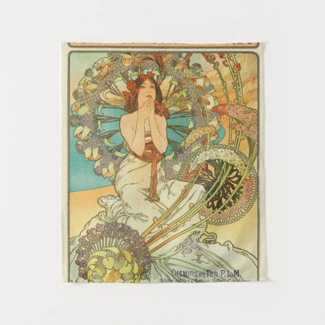 Monaco, Monte-Carlo, Chemins de Fer P.L.M by Mucha Tapestry (Front)