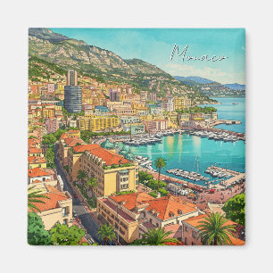 Monaco Monte Carlo Europe Travel Watercolor Magnet
