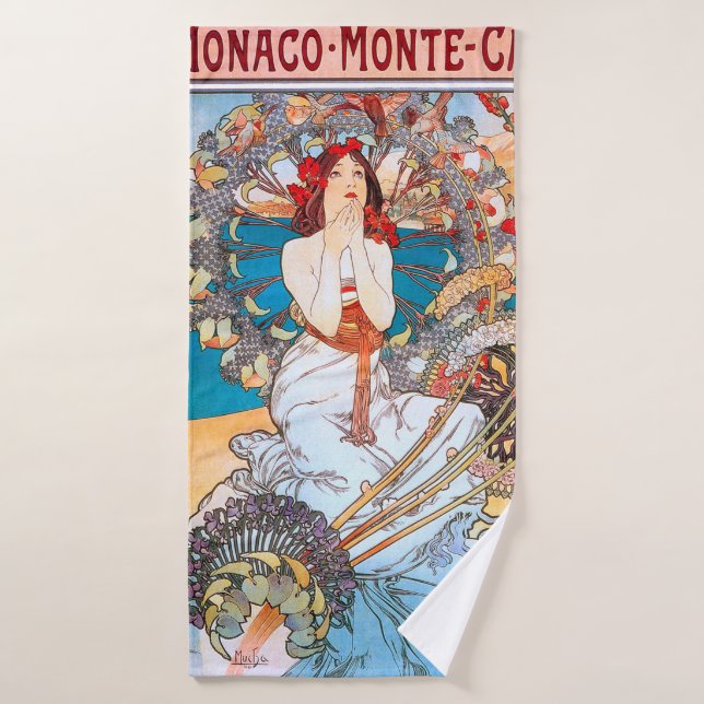 Monaco, Monte-Carlo, Mucha Bath Towel (Bath Towel)