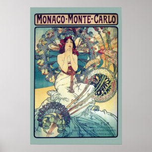 Monaco Monte-Carlo (Teal - muted colours) Poster