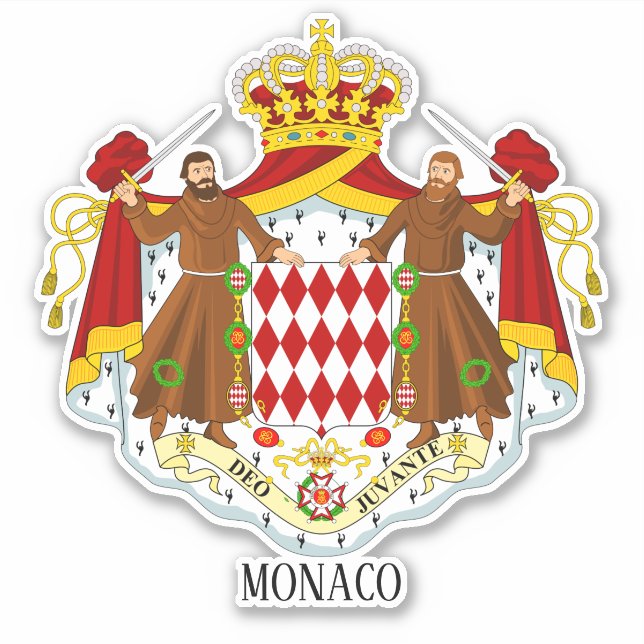 Monaco National Coat Of Arms Patriotic (Front)