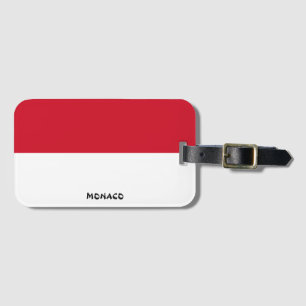 Monaco National Flag Patriotic Luggage Tag