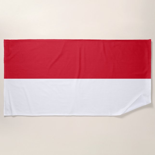 Monaco National Flag Team Support Beach Towel (Front)