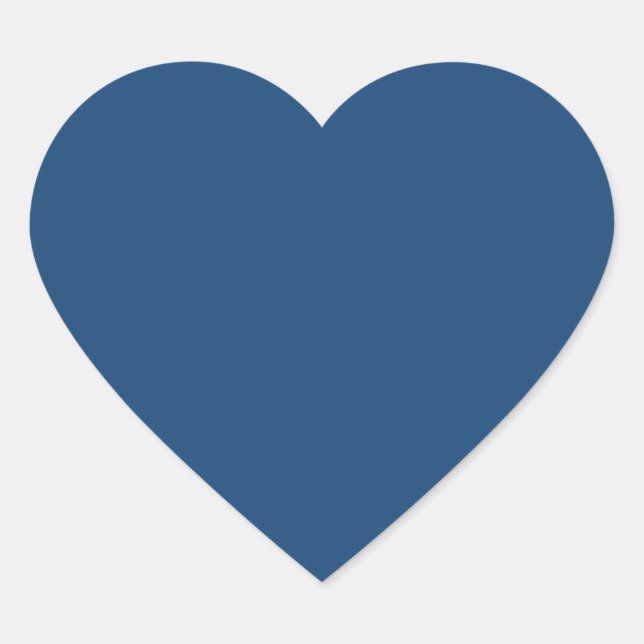 Monaco Noble Blue Solid Colour Heart Sticker (Front)
