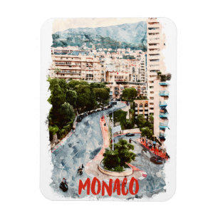 Monaco Retro Race Track French Riviera Travel  Magnet