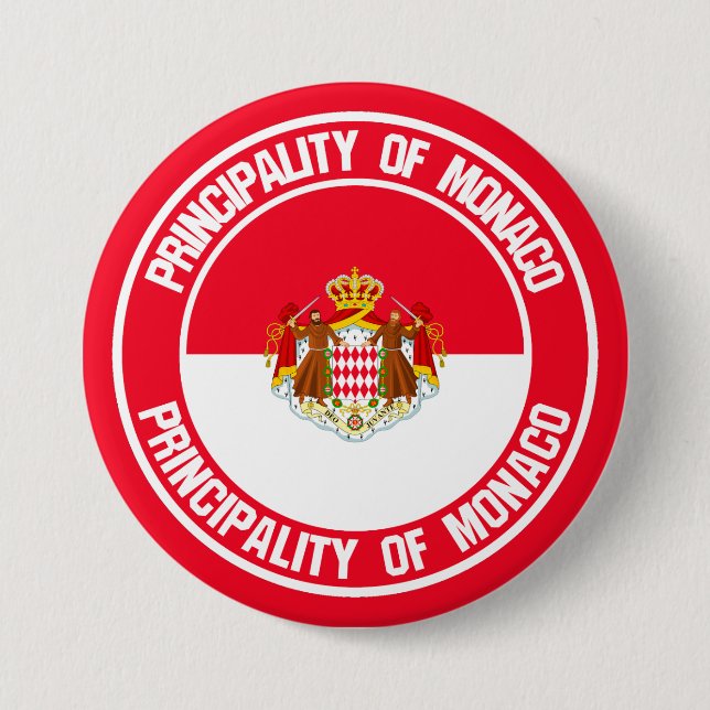 Monaco Round Emblem 7.5 Cm Round Badge (Front)