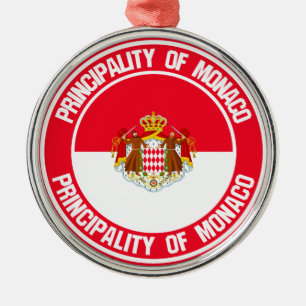 Monaco Round Emblem Metal Tree Decoration